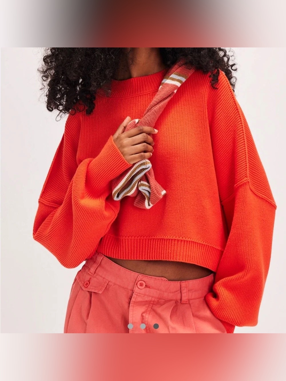 Free People Easy Street Cropped Pullover Oversized Sweater Size Small
